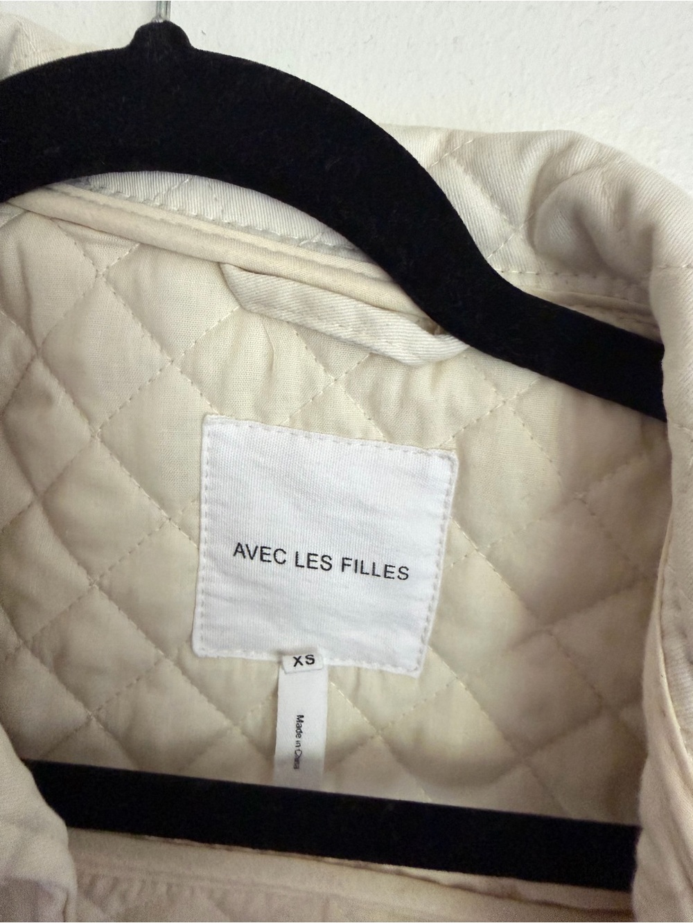 Avec Les Filles Quilted Ruffle-Trim Jacket - Cream - Picture 2 of 4
